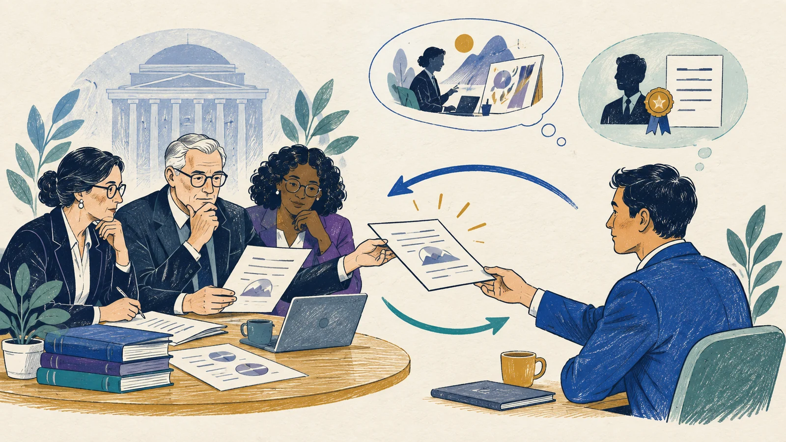 Editorial sketch illustrating Advisory Opinion
