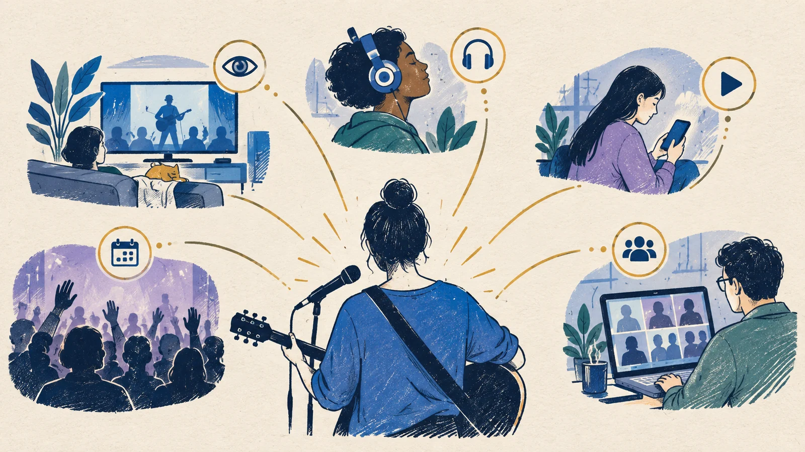 Editorial sketch illustrating Audience Metrics