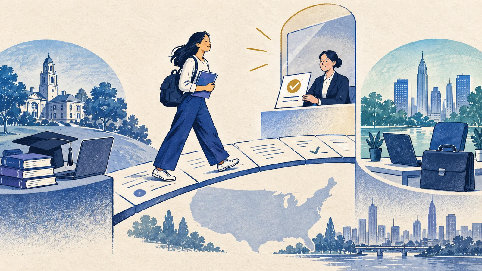Editorial sketch illustrating Change of Status