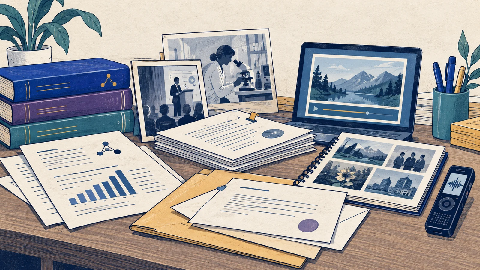 Editorial sketch illustrating Documentary Evidence
