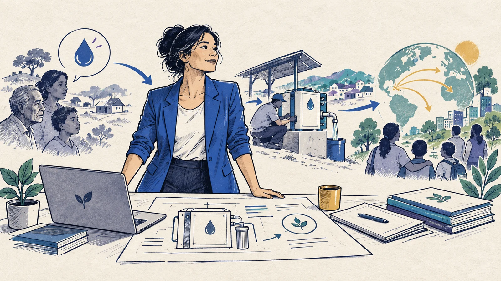 Editorial sketch illustrating Entrepreneur NIW