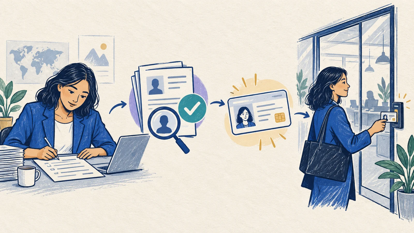 Editorial sketch illustrating Form I-765