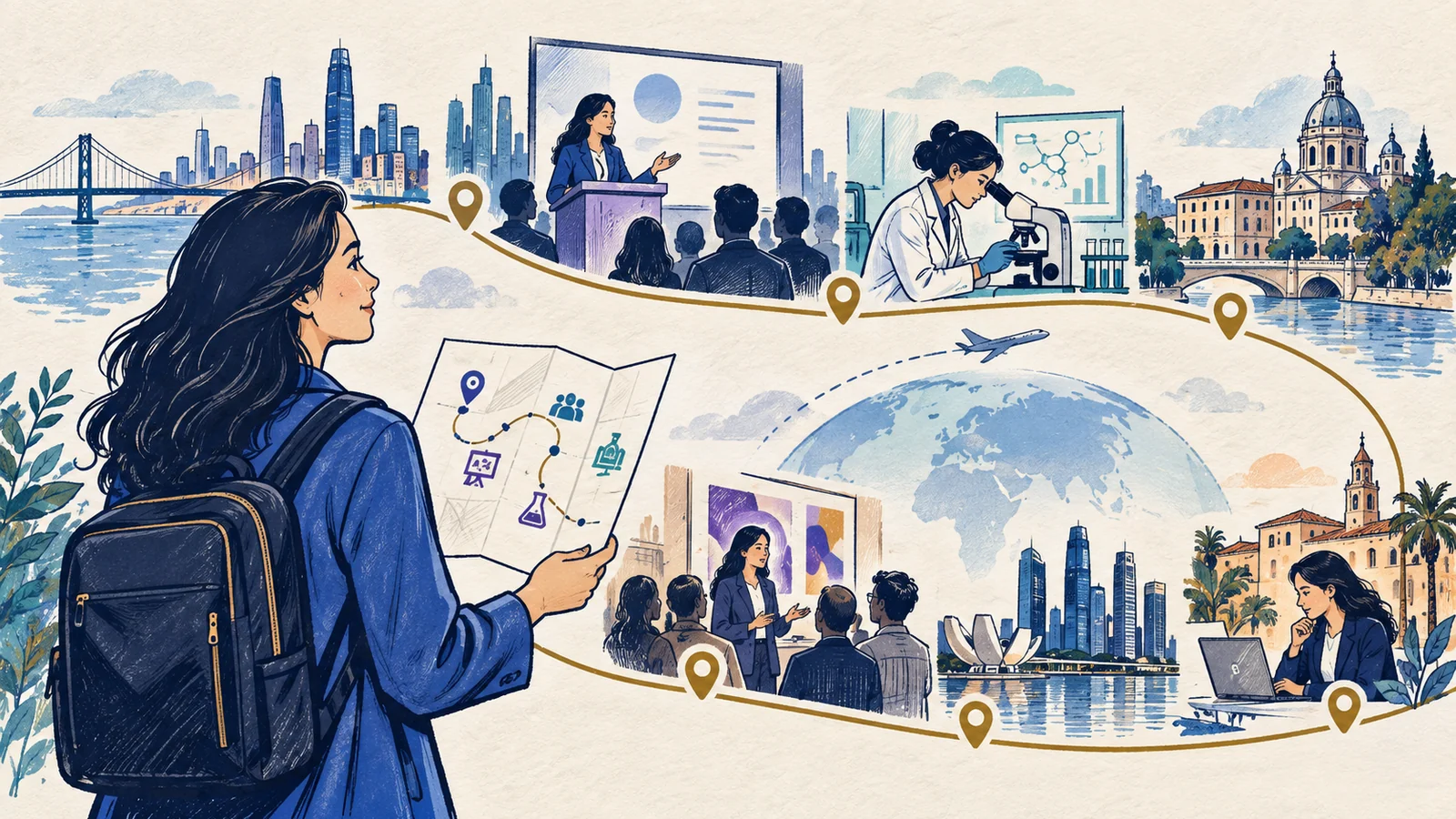 Editorial sketch illustrating Itinerary