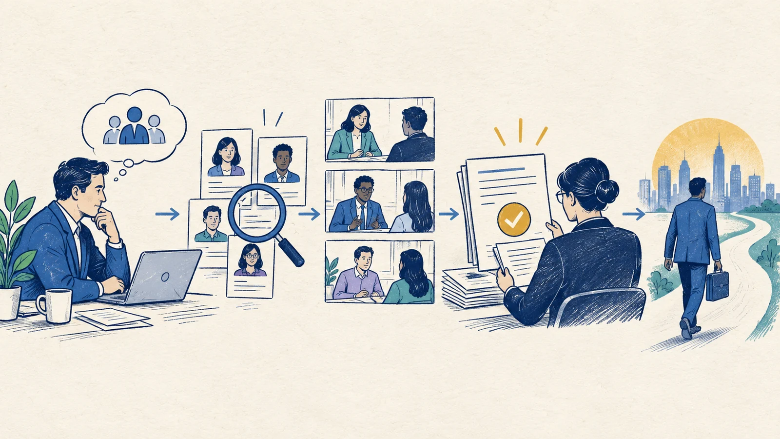 Editorial sketch illustrating Labor Certification