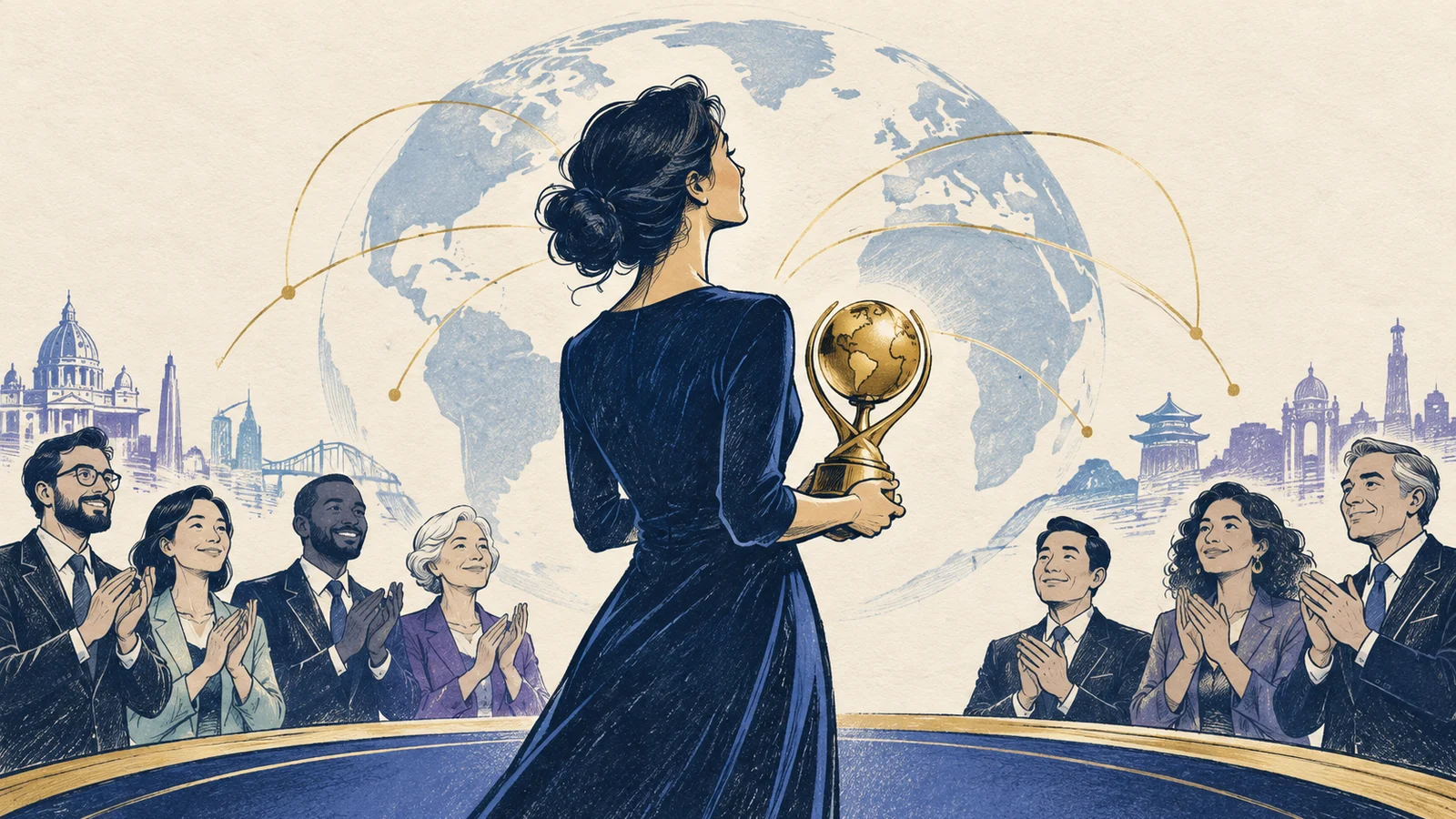 Editorial sketch illustrating Major Internationally Recognized Award