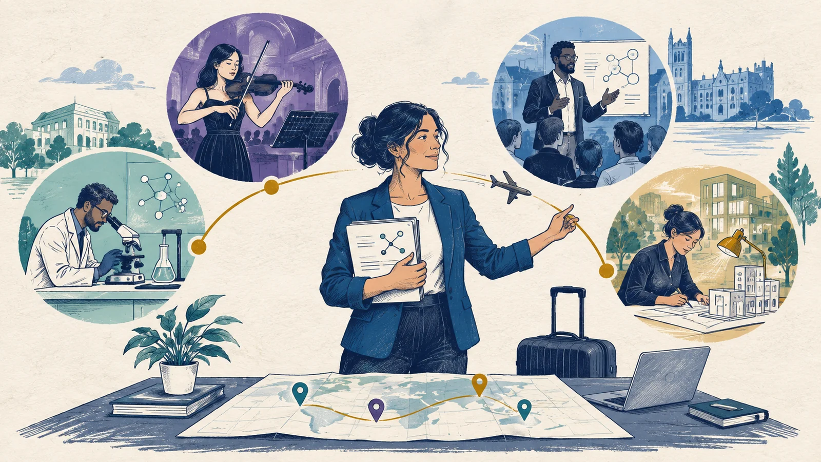 Editorial sketch illustrating Multiple Employers