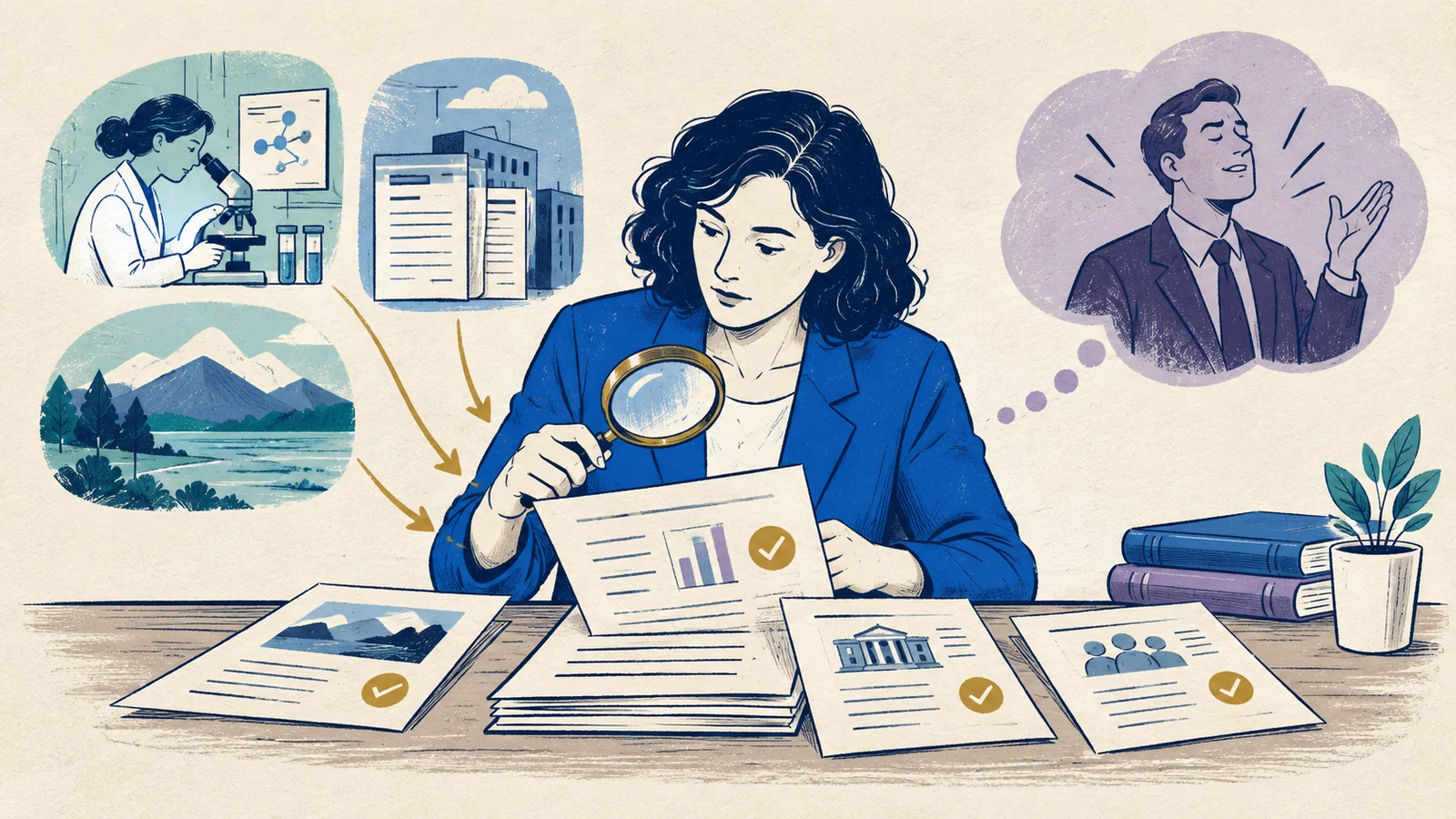 Editorial sketch illustrating Objective Evidence