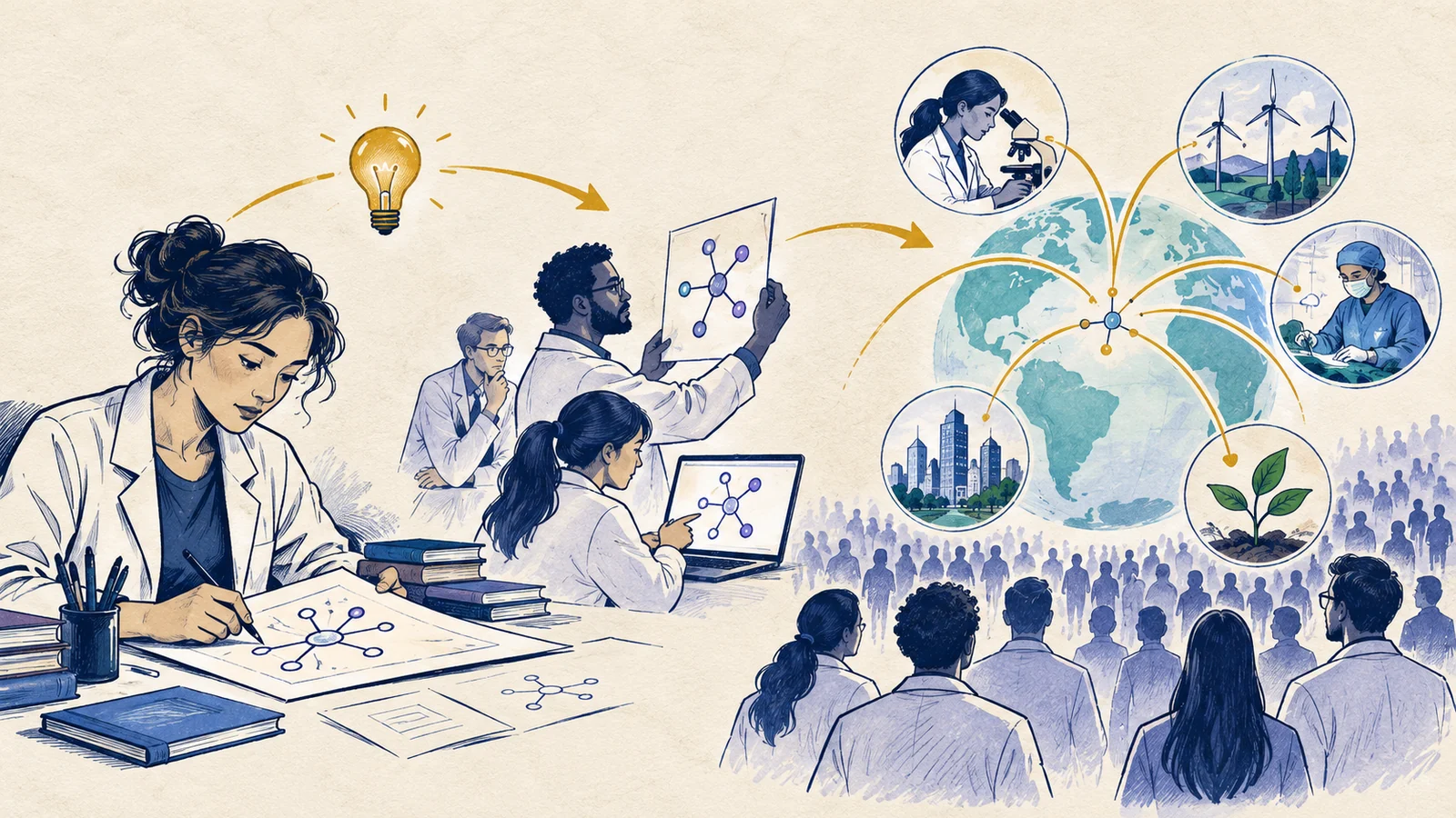 Editorial sketch illustrating Original Contributions