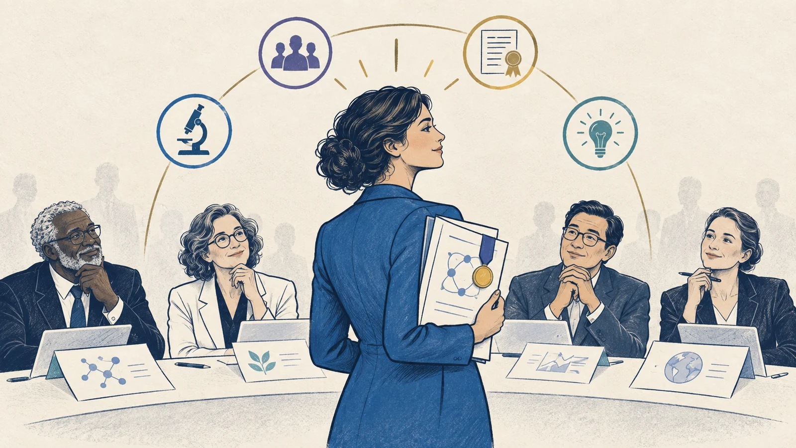 Editorial sketch illustrating Outstanding Achievement Requirement