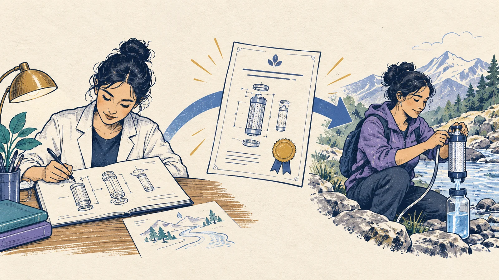 Editorial sketch illustrating Patent