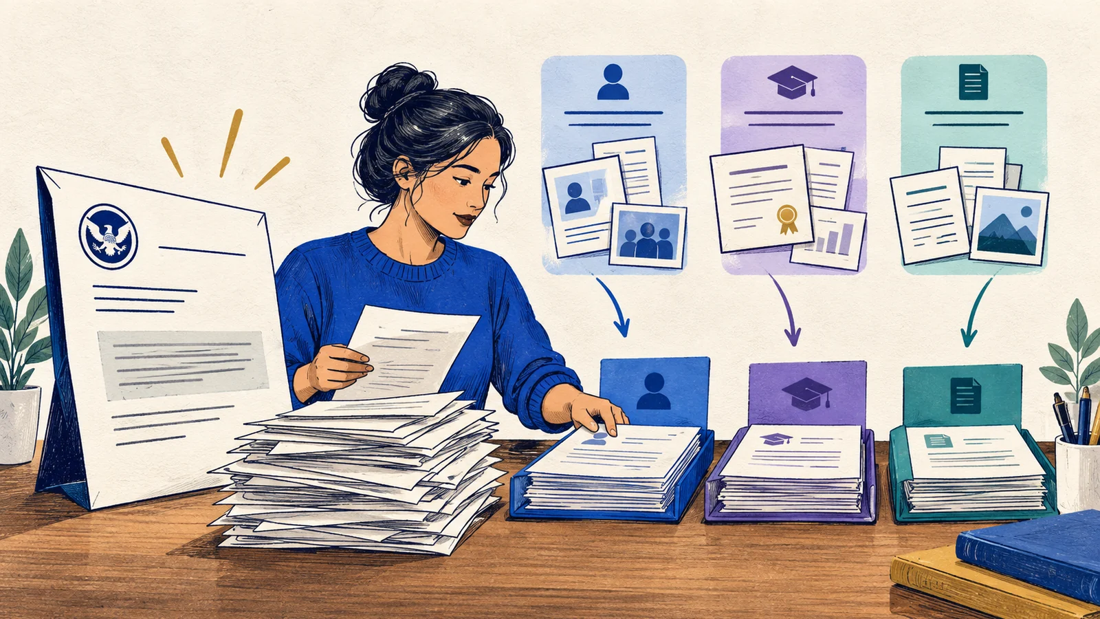 Editorial sketch illustrating Request for Evidence