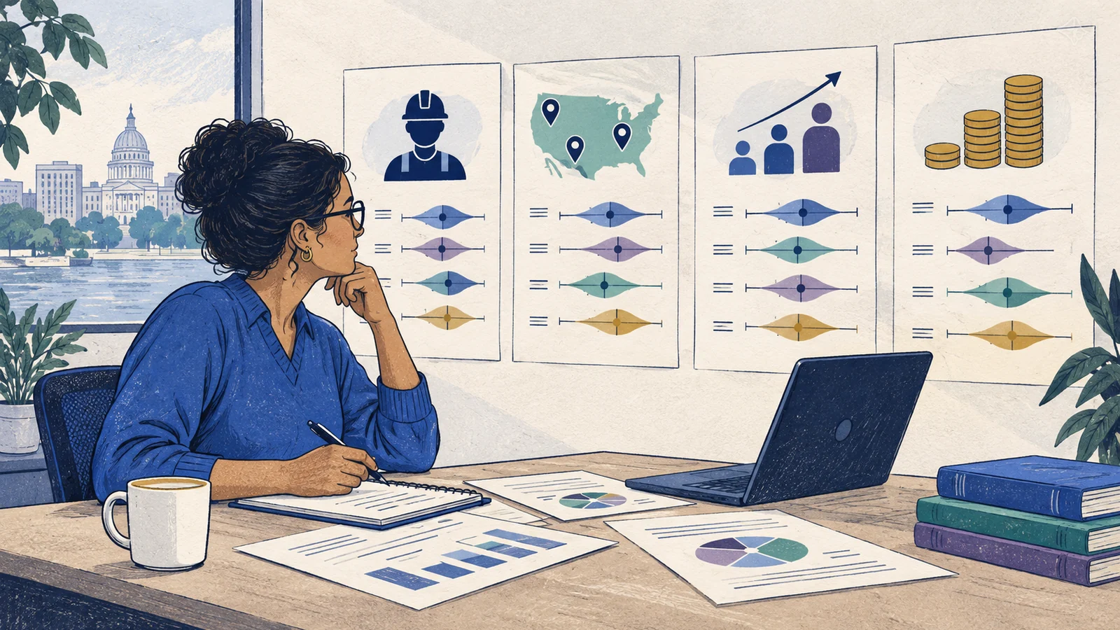 Editorial sketch illustrating Wage Data