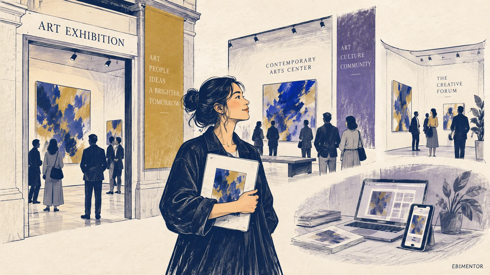 Editorial sketch illustrating Artistic Exhibitions and Showcases: Qualifying Displays and Venues