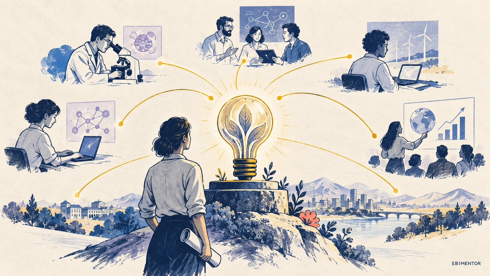 Editorial sketch illustrating Original Contributions: Establishing Major Significance