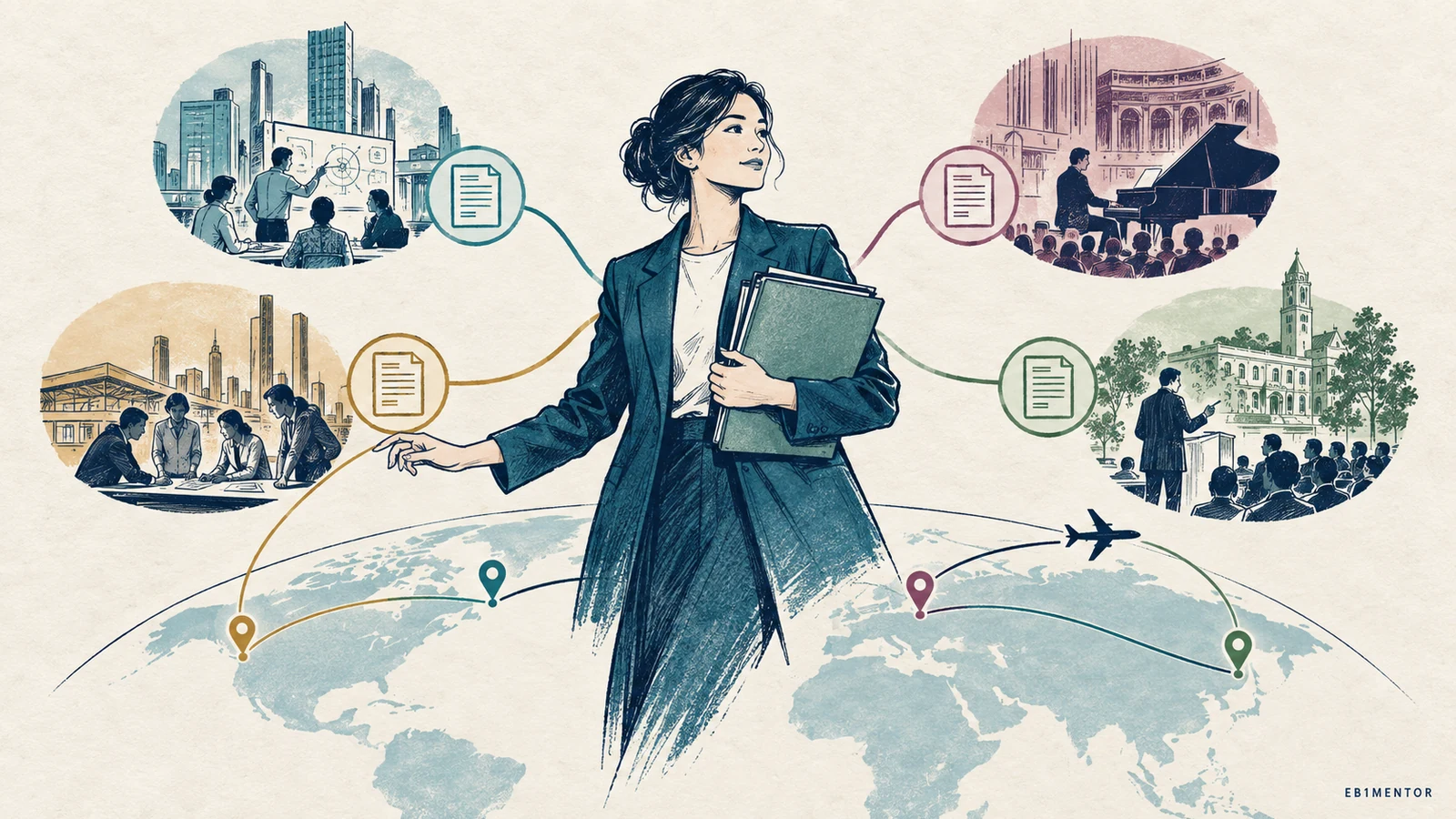 Editorial sketch illustrating Agent Petitions, Multiple Employers, and Multiple Engagements