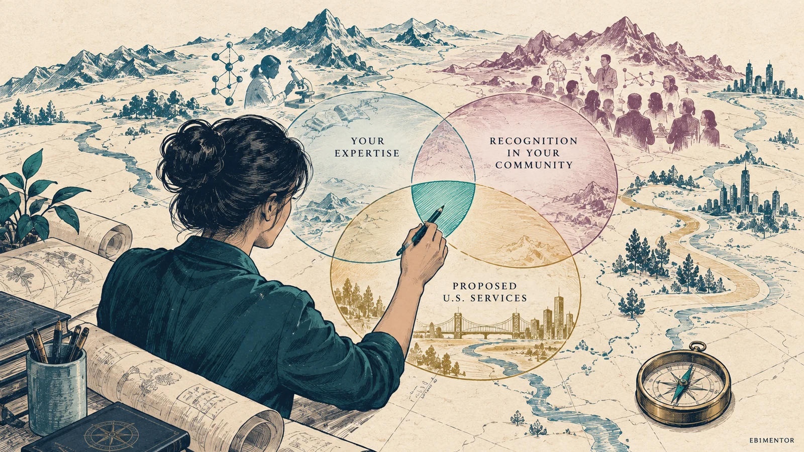 Editorial sketch illustrating Defining the Area of Extraordinary Ability for O-1A