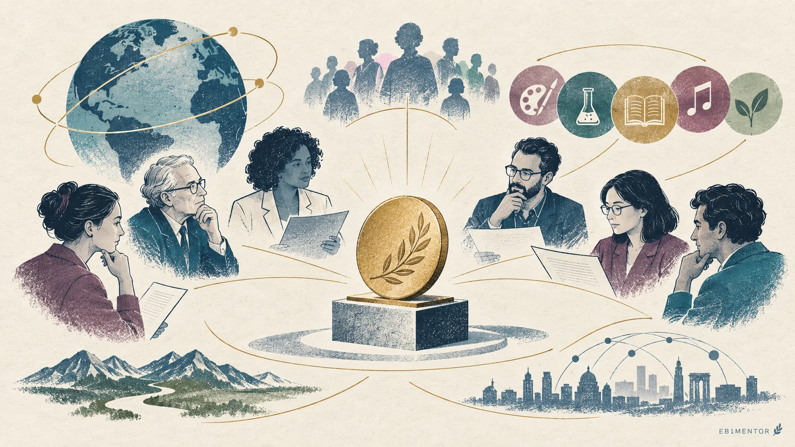 Editorial sketch illustrating O-1A Awards: Recognition, Excellence, and Supporting Context