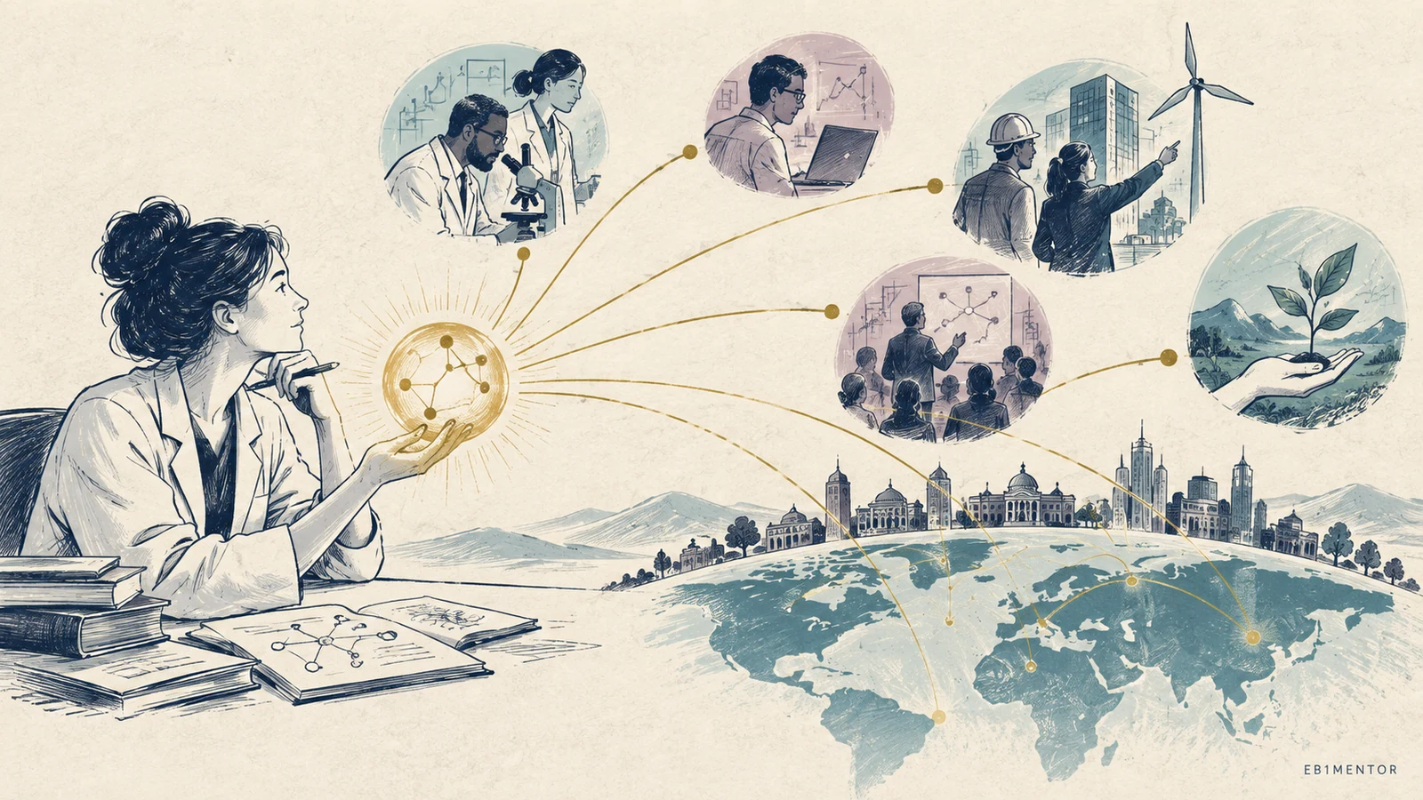 Editorial sketch illustrating O-1A Original Contributions of Major Significance